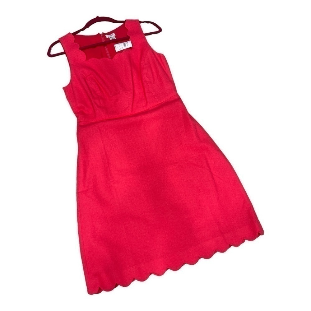 J. Crew Factory Basketweave Scallop-Edge Dress in Primrose NWT Size 4 - Picture 5 of 14